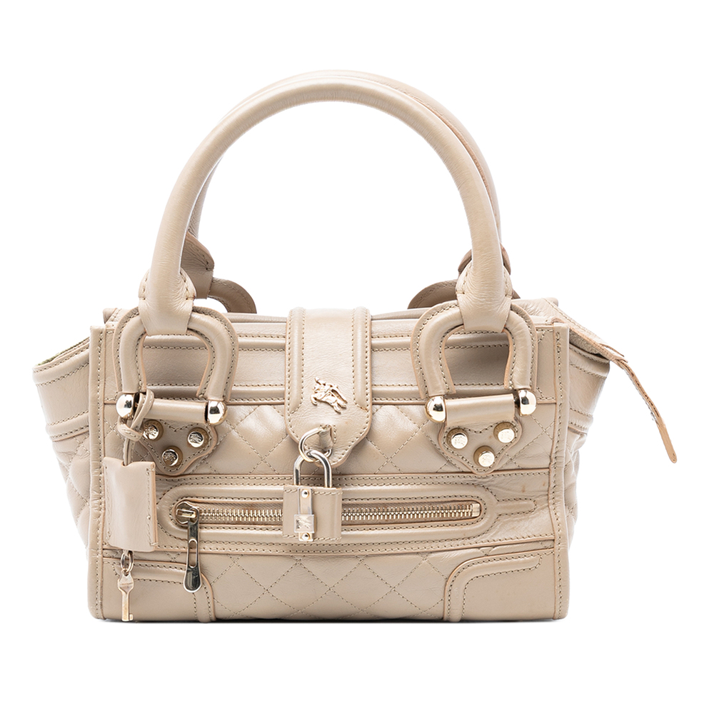 Pre-Loved Burberry Mini Quilted Leather Manor Handbag